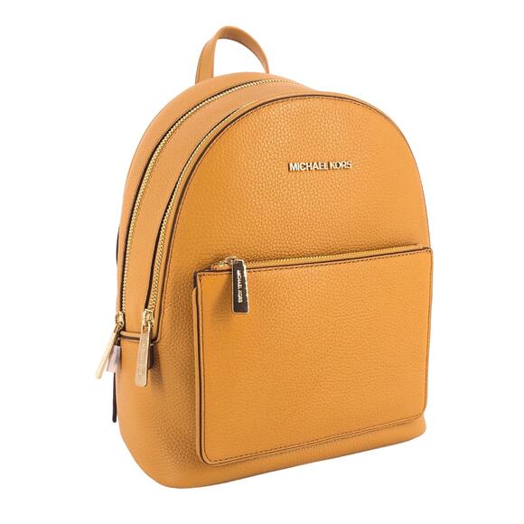MICHAEL KORS NWT Adina Medium Backpack Purse Marigold yellow leather - Picture 1 of 10